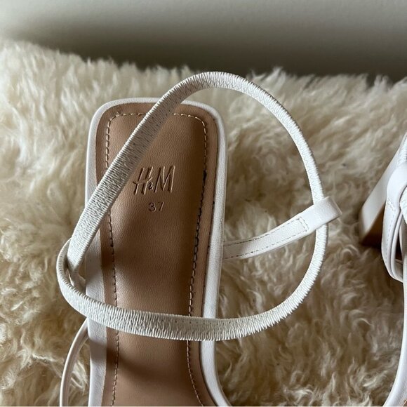 H&M White Square Toe Heeled Sandals - Picture 12 of 13